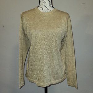 Anna Gray Gold Shimmer Sweater Top, size L